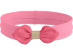Bandeau jersey bébé noeud rose pailleté
