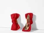 Barrettes clic-clac petits noeuds rouge