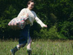 Sac cabas grand cerise en fleur