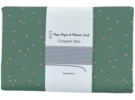Coupon tissu 1 m gaze pois or eucalyptus