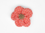 Petite Barrette Pétales de Fleur vichy orange fluo