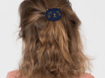 Barrette miaou bleu marine