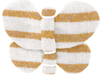 Barrette petit papillon rayé or blanc