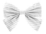 Barrette noeud papillon gaze lurex blanc