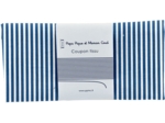 Coupon tissu 50 cm ligne blanc marine ex1001
