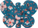 Barrette petit papillon fleuri nude ardoise