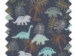 Tissu coton au mètre jurassic dino marine
