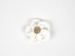 Mini Barrette Pétales de Fleur  blanc pailleté
