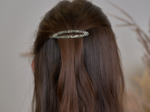 Barrette ovale moyenne damier noir or