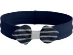 Bandeau jersey bébé noeud rayé argent marine