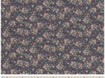 Tissu coton au mètre ex2217 bouquet retro marine