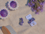 Barrettes clic-clac petits noeuds lavandula