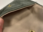 Mini pochette porte-monnaie velours côtelé kaki