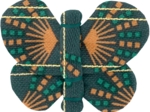 Barrette petit papillon eventail or vert
