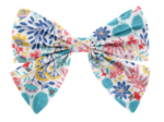 Barrette noeud papillon champêtre bleuté