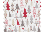 Tissu coton au mètre sapin gris rouge ex1113