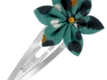 Barrette clic-clac fleur étoile panthère jade