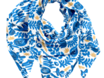 Foulard pompon passion bleue