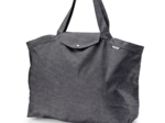 Grand sac cabas en tissu anthracite argent
