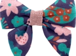 Barrette Mini Noeud Papillon huppette fleurie
