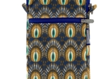 Pochette téléphone matelassée plumes de paon