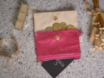 Mini pochette porte-monnaie fuchsia pailleté