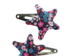 Barrettes clic-clac étoile romance fleurie