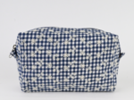 Trousse de toilette rectangle vichy brodé marine