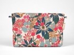 Pochette tissu cerise en fleur