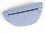 Petit sac banane gaze pois or bleu baltique
