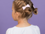 Barrette ruban oxford rose