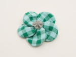 Petite Barrette Pétales de Fleur vichy vert menthe