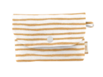Pochette Savon rayé or blanc