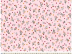 Tissu coton au mètre ex2418 branches pailletées vert rose