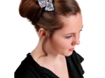Barrette noeud papillon london fleuri