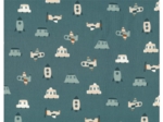 Tissu coton au mètre ex2651 voyage bleu