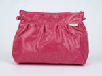 Pochette plissée fuchsia pailleté