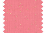 Tissu gaze pois or rose sorbet