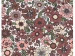Tissu ex2635 gaze fleur rétro terracotta