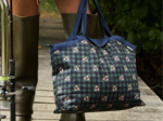 Sac cabas moyen tartan fleuri