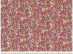 Tissu enduit  au mètre ex2342 multifleurs rose orange