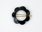 Barrette fleur petite noir nacré