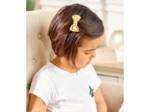 Barrette petit noeud mimosa jaune rose