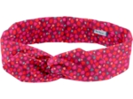Bandeau vintage pompons cerise