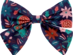 Barrette noeud papillon huppette fleurie