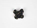 Barrette petit papillon  paille dorée noir