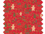 Tissu coton au mètre féérie noel rouge