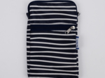 Pochette téléphone matelassée rayé ivoire marine