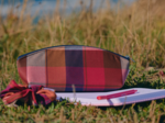 Trousse scolaire tartan lurex rubis