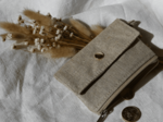 Mini pochette porte-monnaie lin doré
